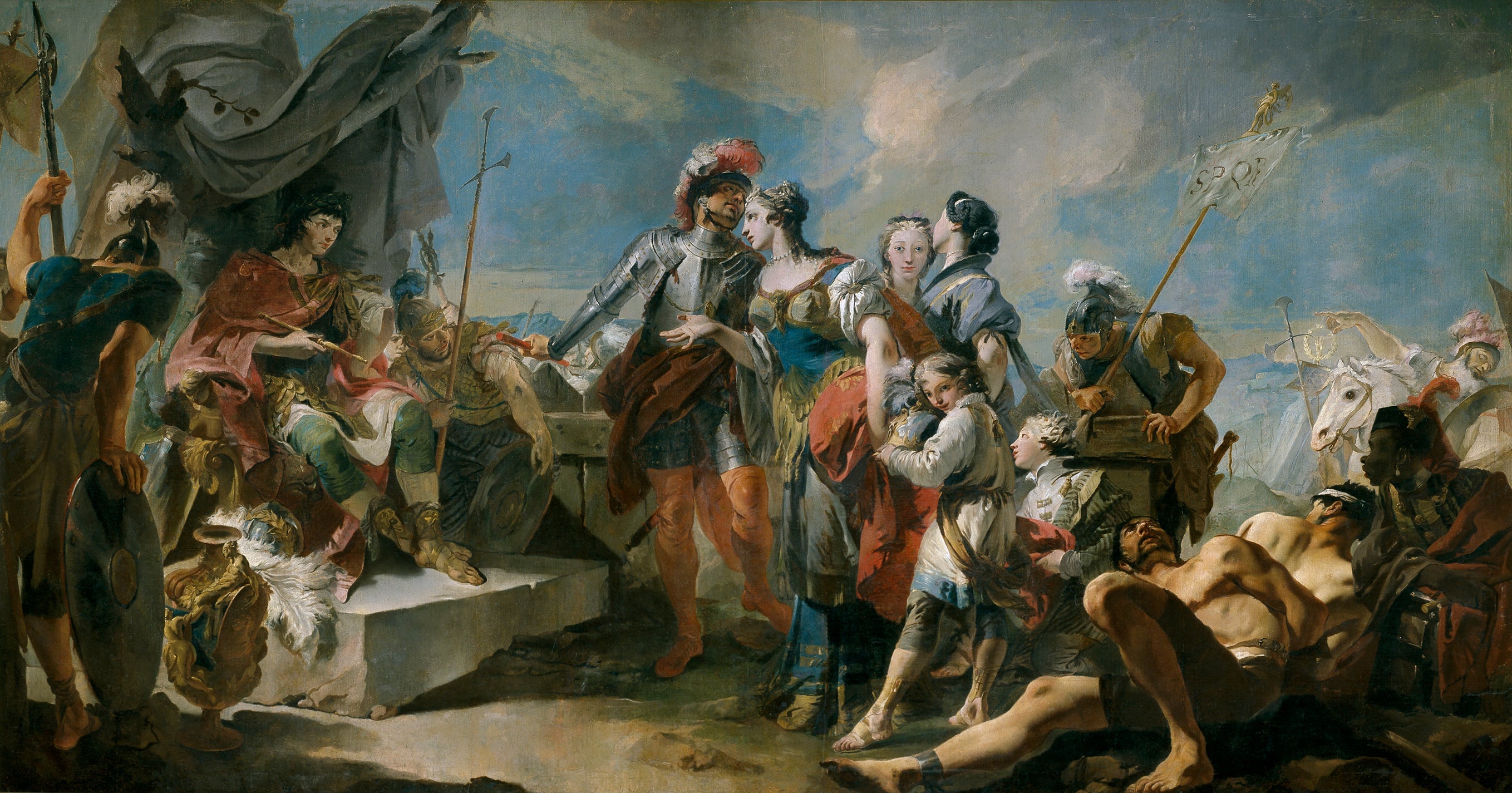 Die Königin Zenobia vor Kaiser Aurelian - Giovanni Battista Tiepolo