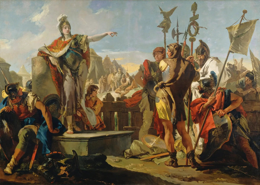 Die Königin Zenobia hält ihre Soldaten - Giovanni Battista Tiepolo
