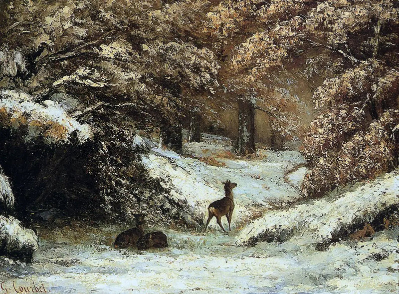 Die Abgabe der Rehe im Winter - Gustave Courbet