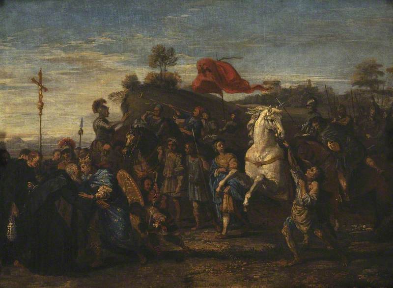 Das Treffen von Saint Nil und Kaiser Otto III - Domenichino