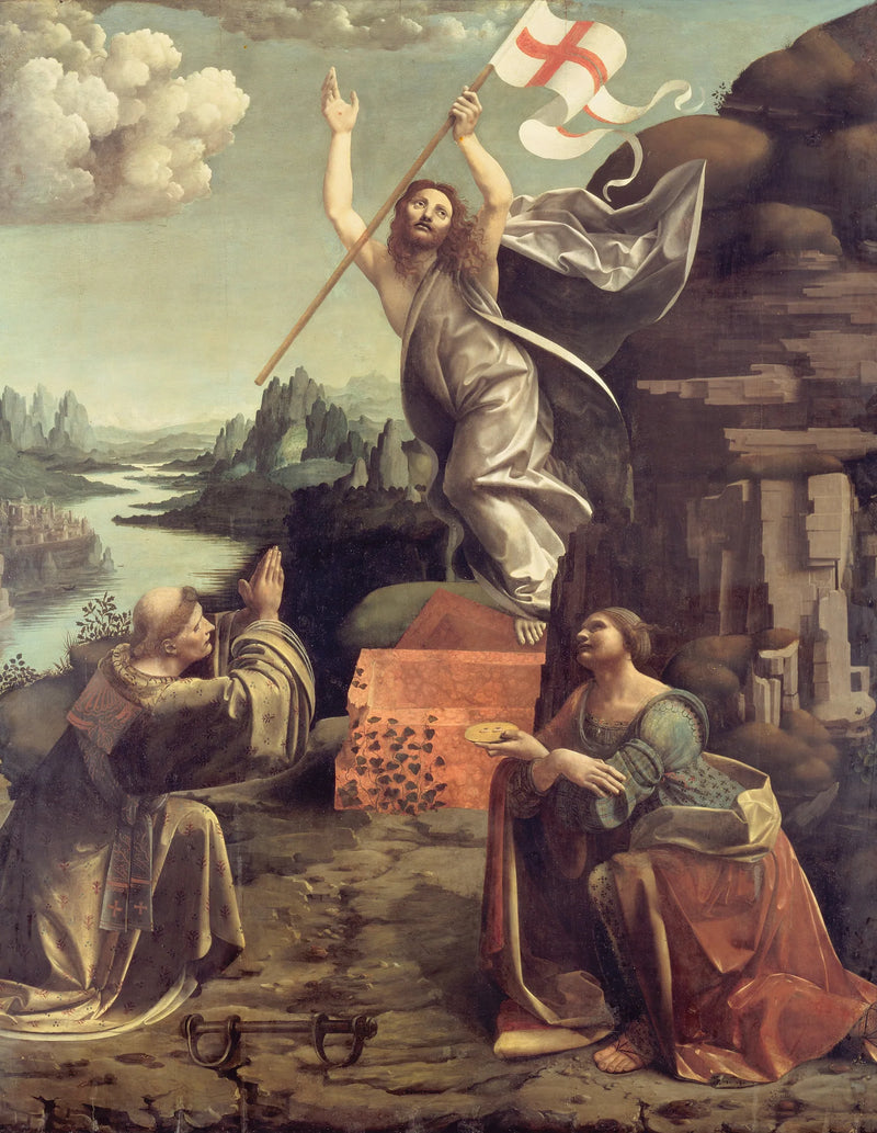 La Résurrection du Christ avec saint Léonard de Noblac et saint Lucie - Giovanni Antonio Boltraffio