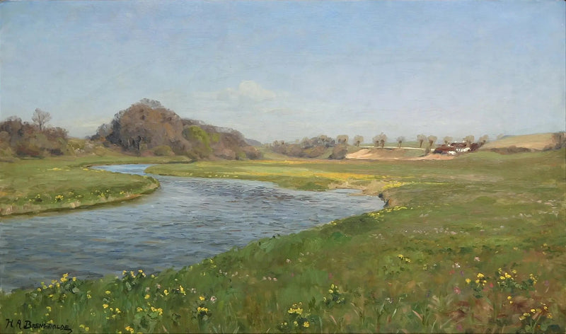 Der Fluss Suså bei Herlufsholm. - H. A. Brendekilde