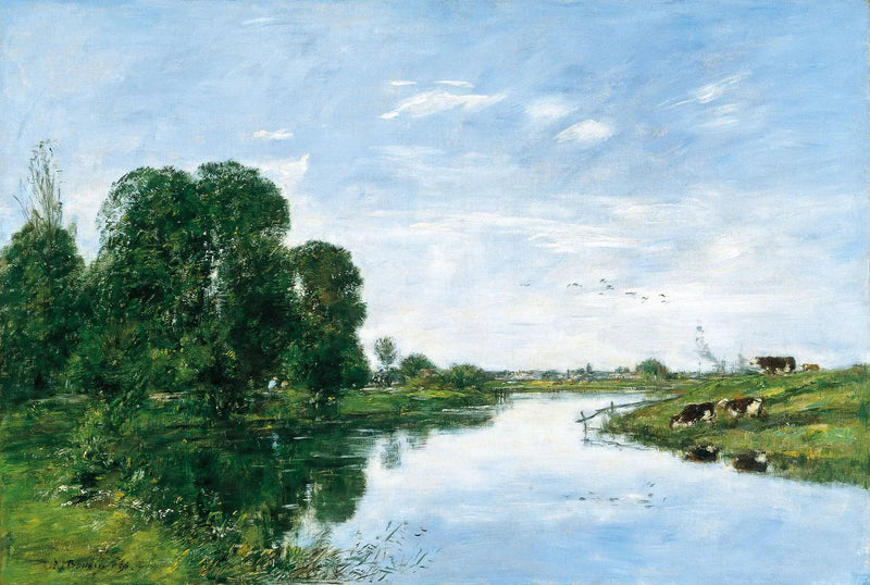 Der Fluss Touques in Saint-Arnoult - Eugène Boudin