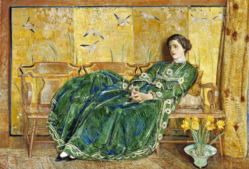 Das grüne Kleid - Childe Hassam