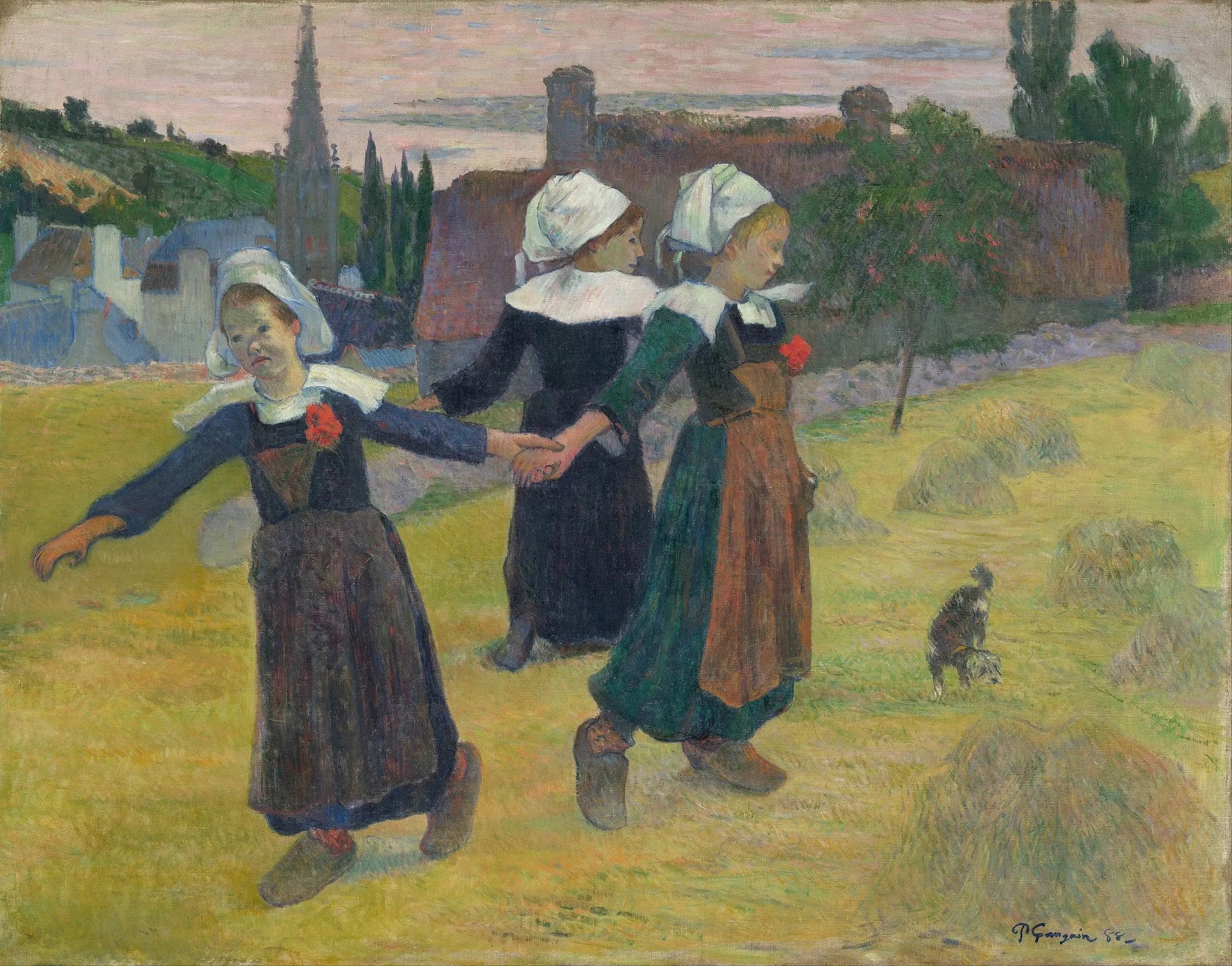 La Ronde des petites Bretonnes - Paul Gauguin image 1 reproduction artisanale de tableau