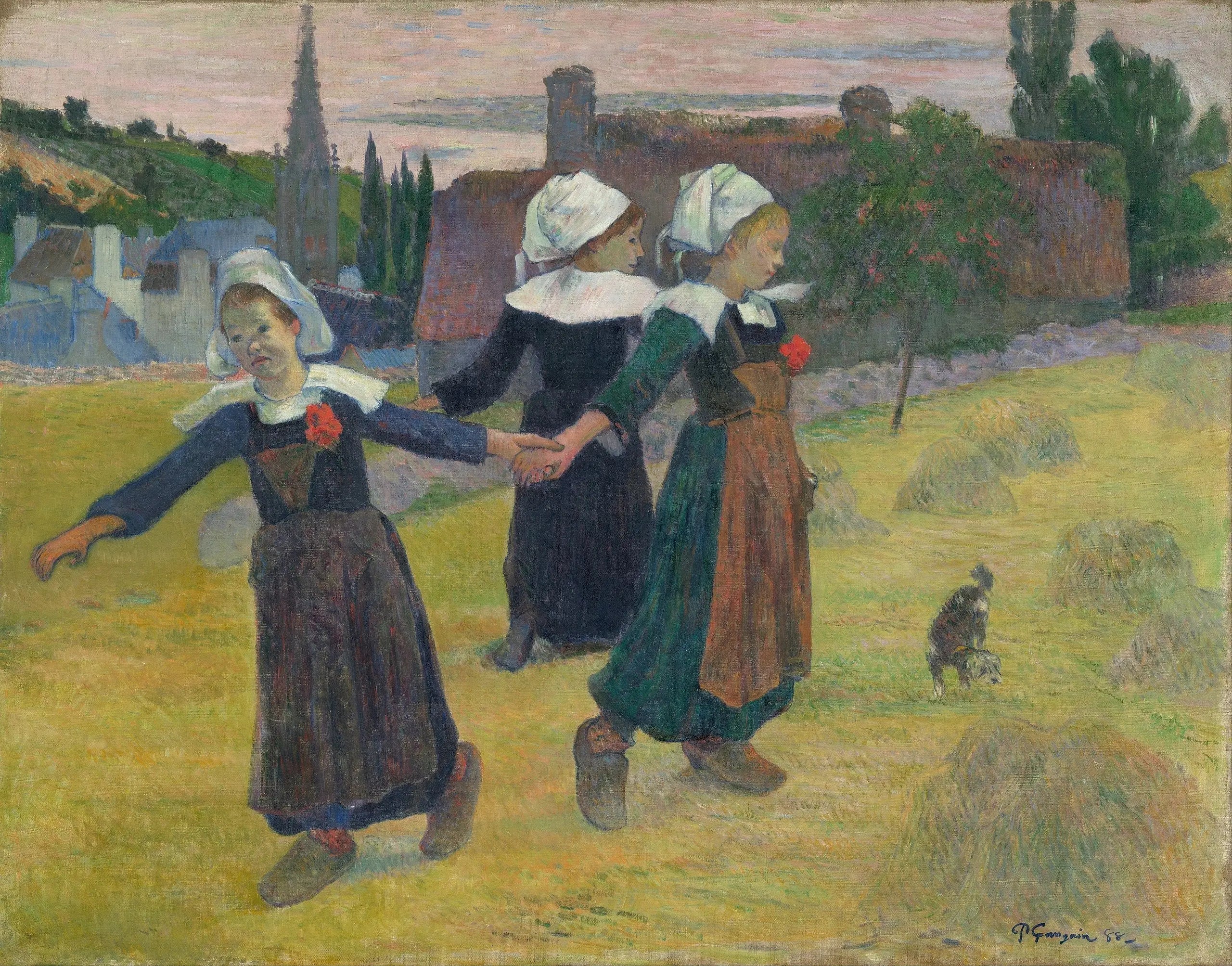 La Ronde des petites Bretonnes - Paul Gauguin image 1 reproduction artisanale de tableau