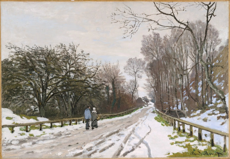 Die Straße zur Farm Saint-Siméon, Schnee-Effekt - Claude Monet
