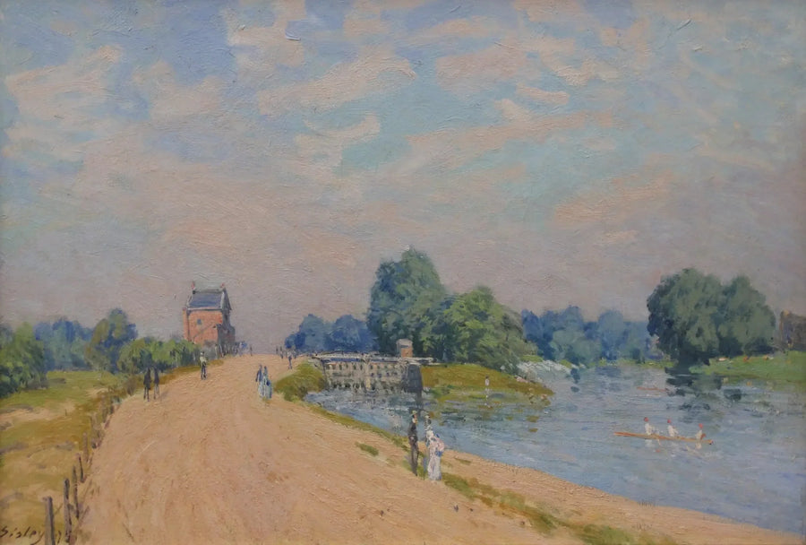 Die Straße von Hampton Court nach Molesey - Alfred Sisley