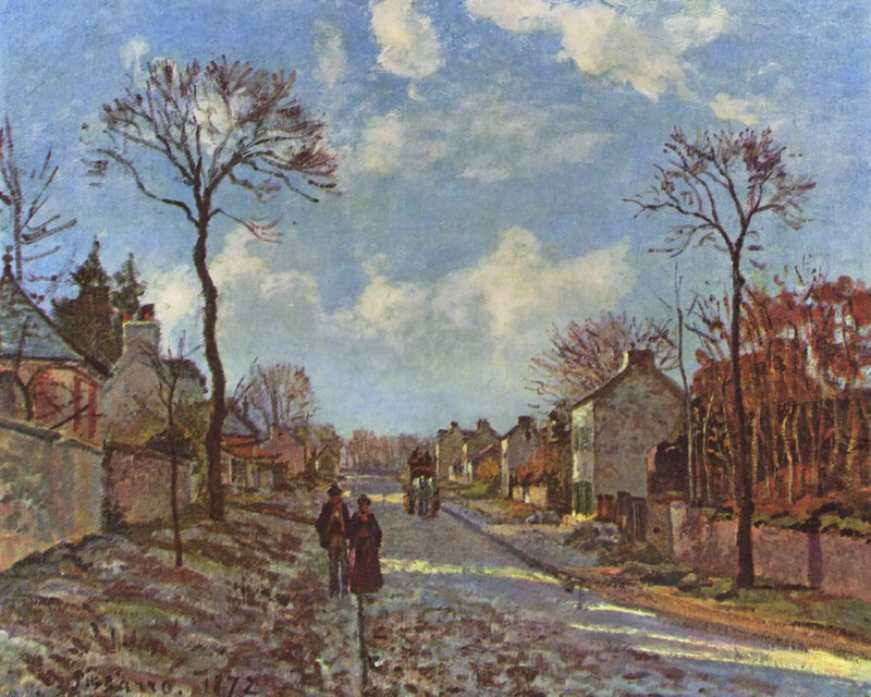 Die Straße von Louveciennes - Camille Pissarro