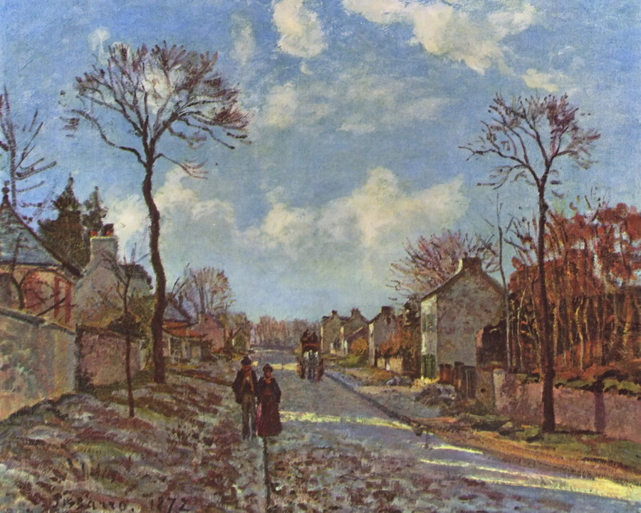 Die Straße von Louveciennes - Camille Pissarro