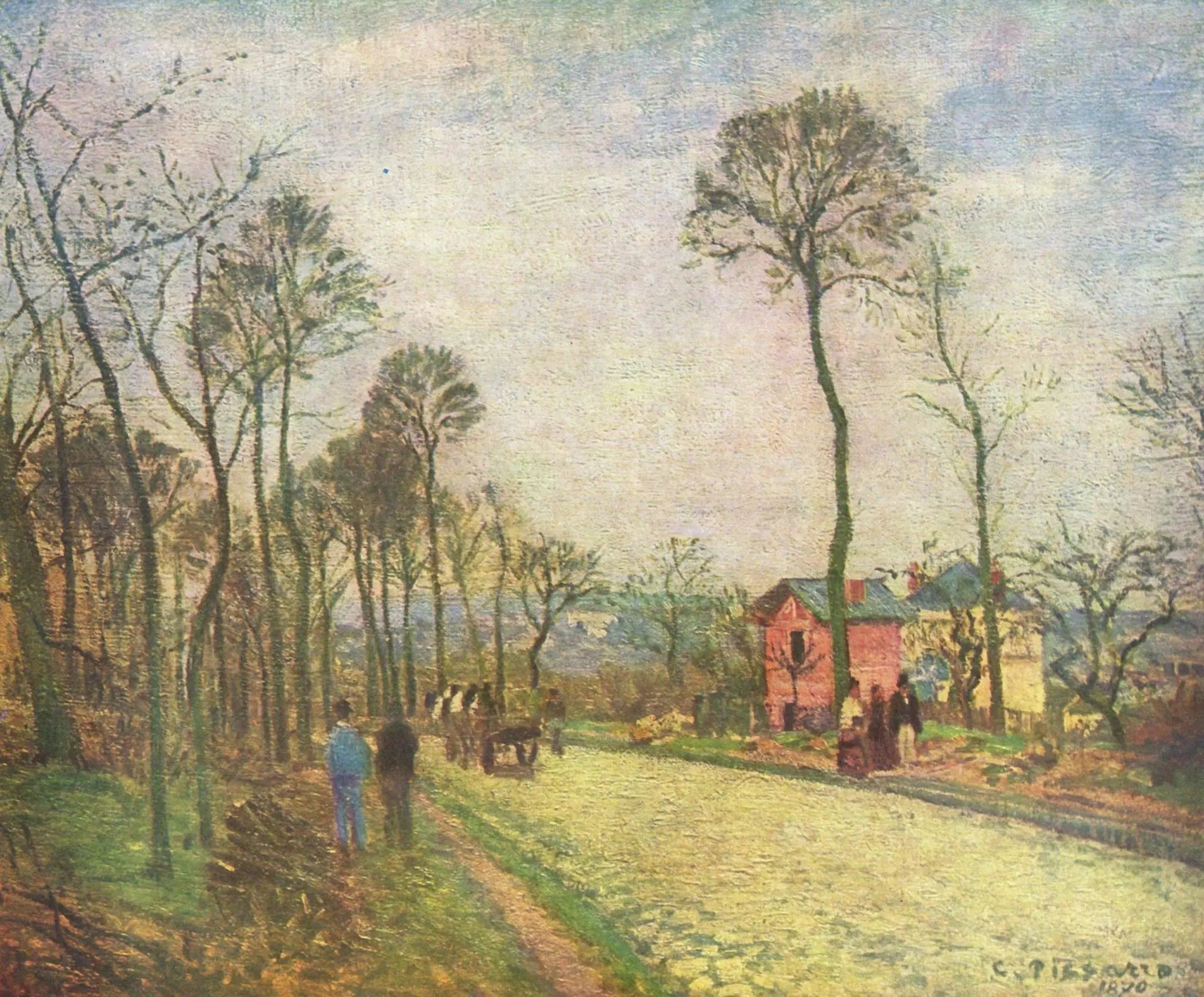 La Route de Louveciennes - Camille Pissarro image 1 reproduction de peinture à l’huile