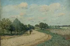 Die Straße von Mantes - Alfred Sisley