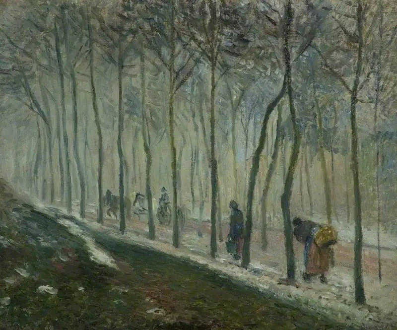Die Straße, Schneeeffekt - Camille Pissarro