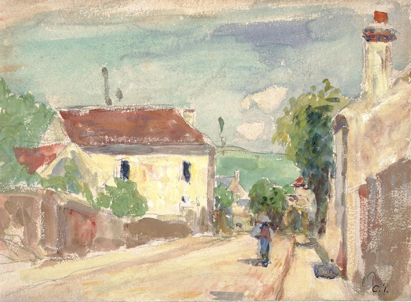 Die Straße der Hermitage, Pontoise - Camille Pissarro