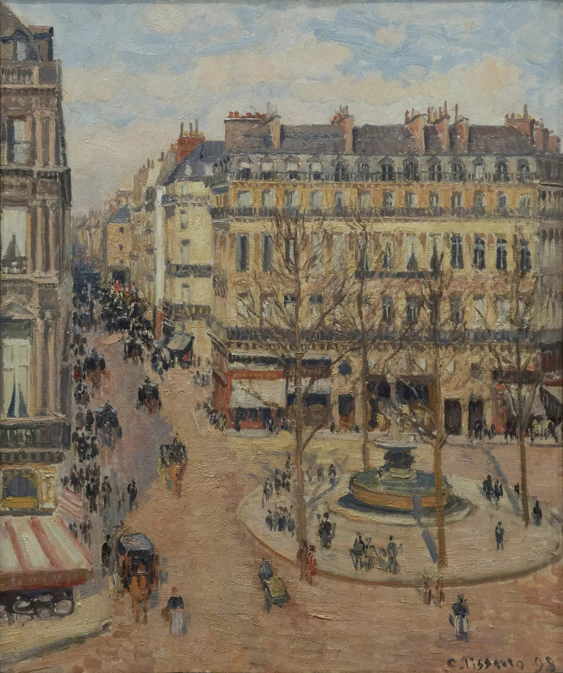 Die Straße Saint-Honoré, Morgen, Sonneneffekt - Camille Pissarro