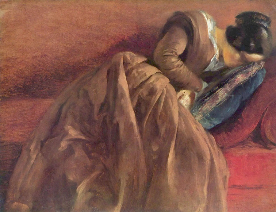Die Schwester von Menzel, Emilie, schlafend - Adolph von Menzel