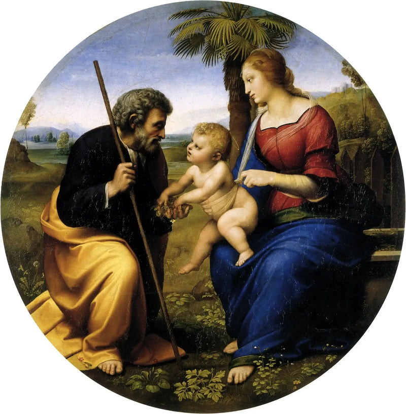 Die Heilige Familie mit Palmen - Raphael Sanzio
