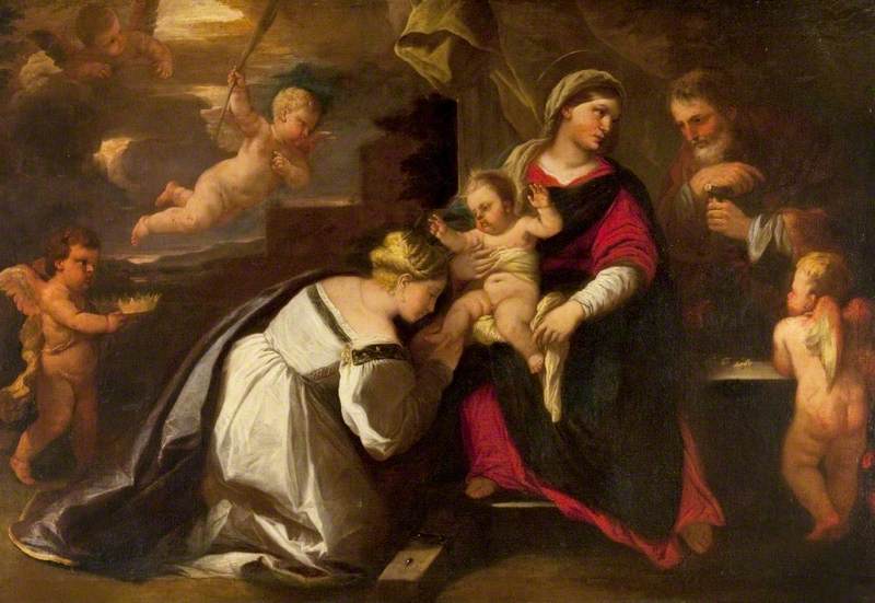 Die Heilige Familie mit der heiligen Katharina von Alexandria - Luca Giordano