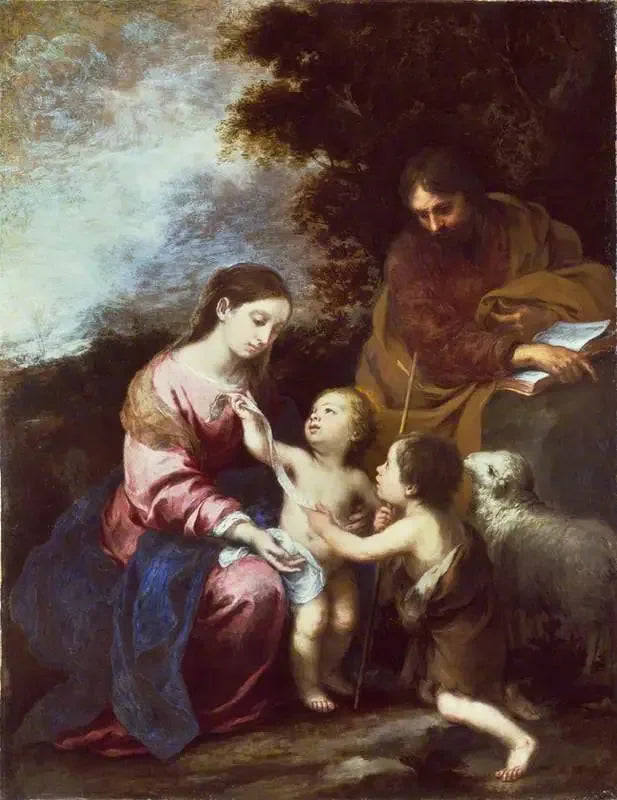 Die Heilige Familie mit dem Kind Baptiste - Bartolomé Esteban Murillo