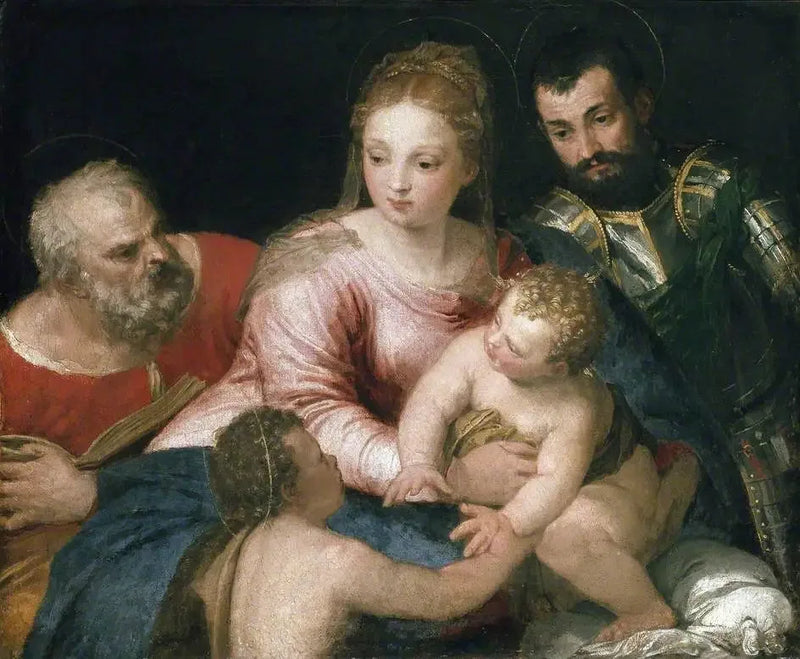 Die Heilige Familie mit dem jungen Johannes dem Täufer und Sankt Georg - Paul Véronèse