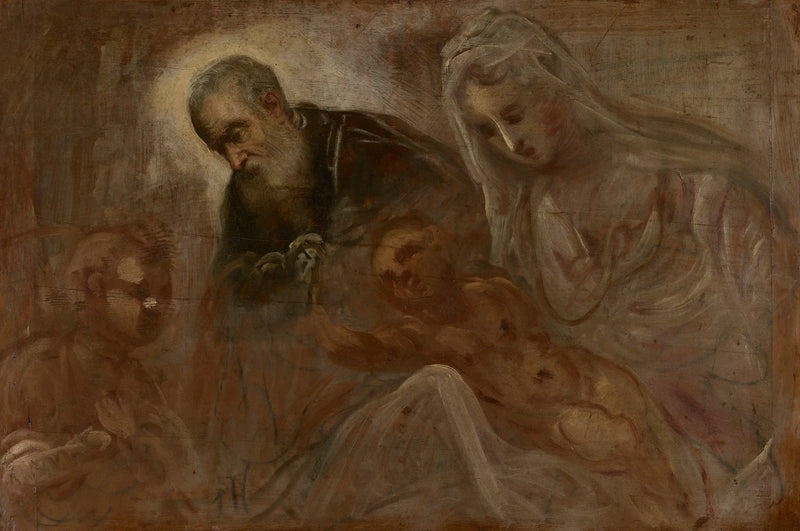 Die Heilige Familie mit dem jungen Johannes dem Täufer - Jacopo Tintoretto