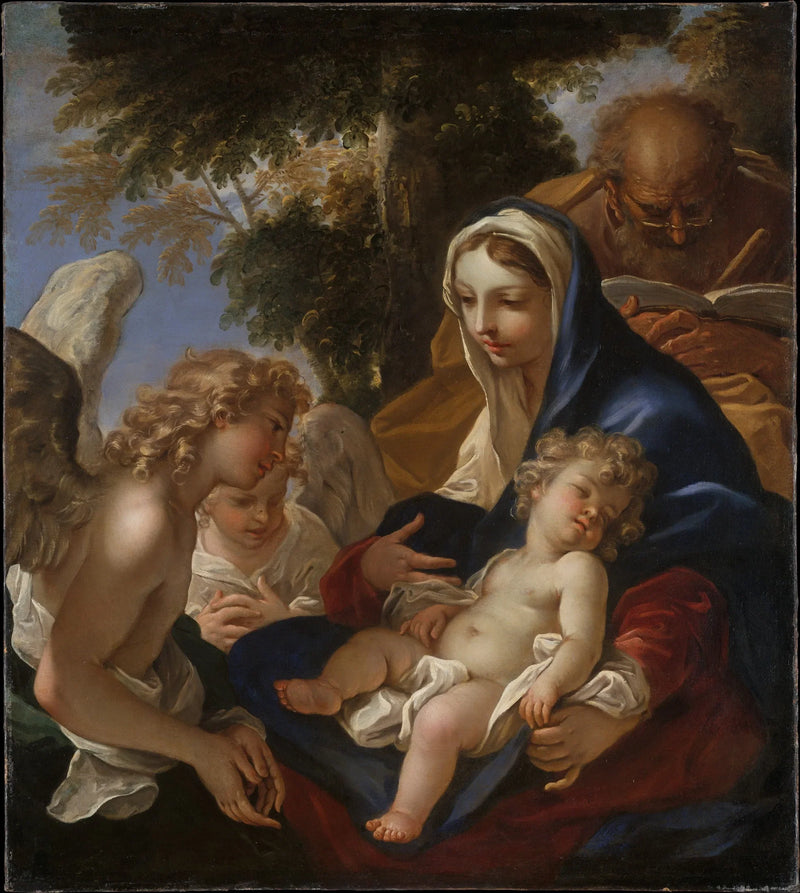 Die Heilige Familie mit Engeln - Sebastiano Ricci
