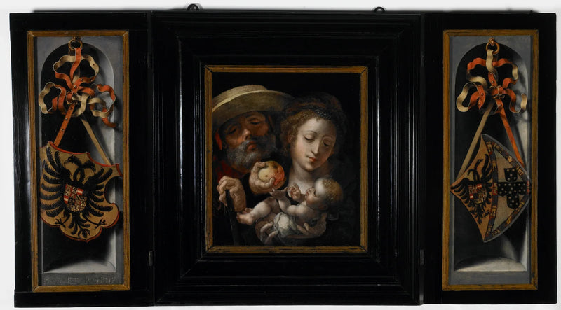 Die Heilige Familie mit den Wappen von Karl... - Jan Gossaert