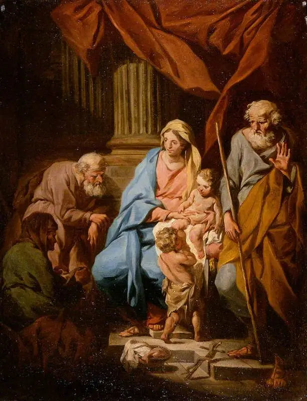 Die Heilige Familie mit den Heiligen Elisabeth und Zacharias sowie dem jungen Heiligen Johannes - Pierre Subleyras