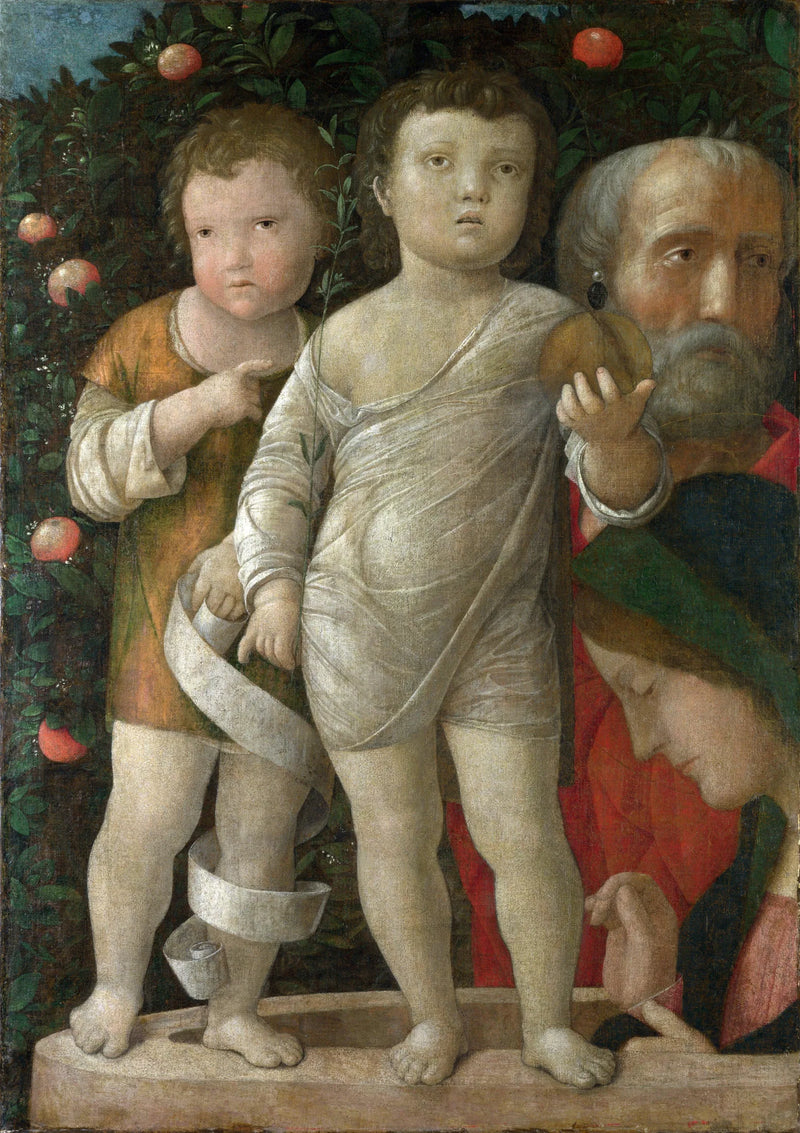 Die Heilige Familie mit Johannes dem Täufer - Andrea Mantegna