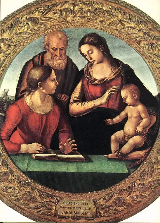 Die Heilige Familie mit Heiligen - Luca Signorelli