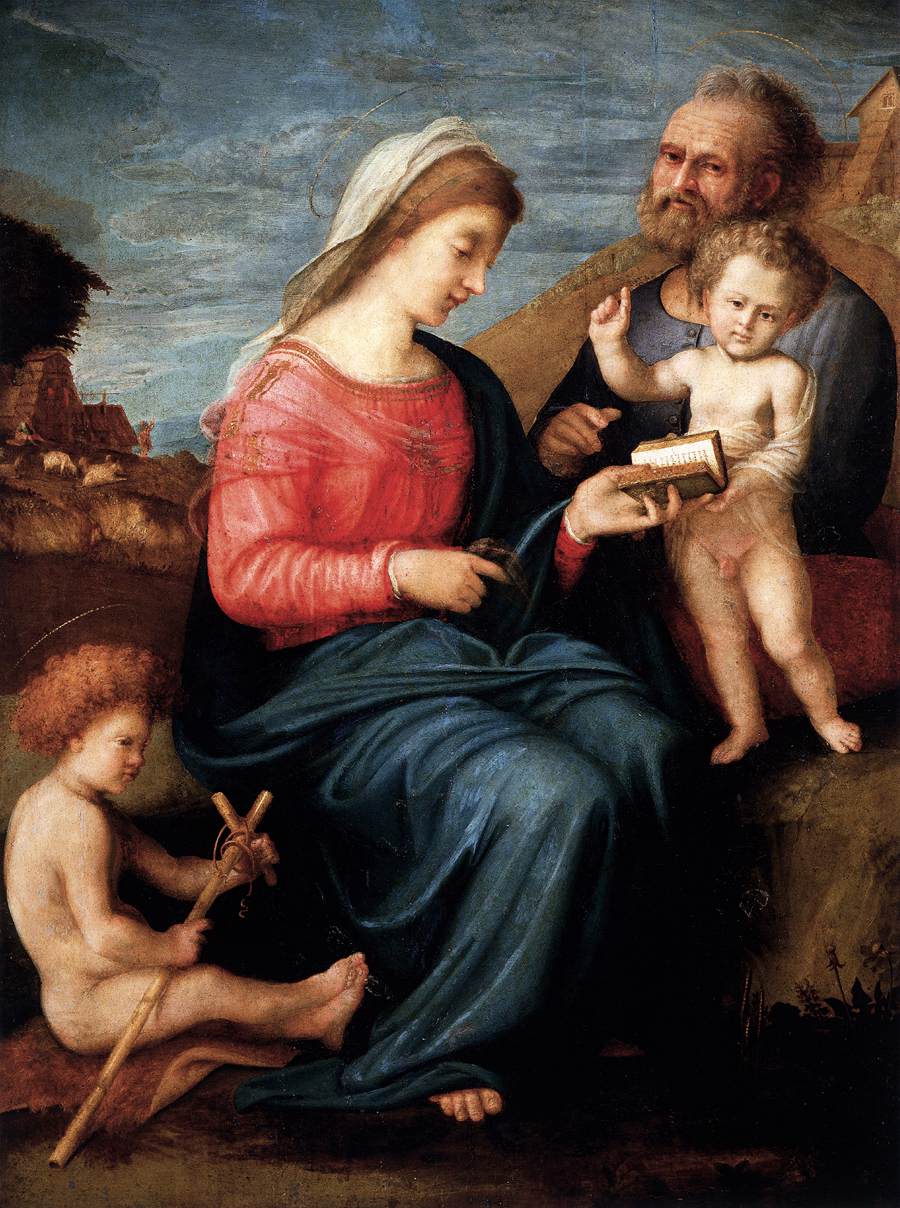La Sainte Famille avec St Jean enfant - Piero di Cosimo image 1 copie de tableau peinte à la main