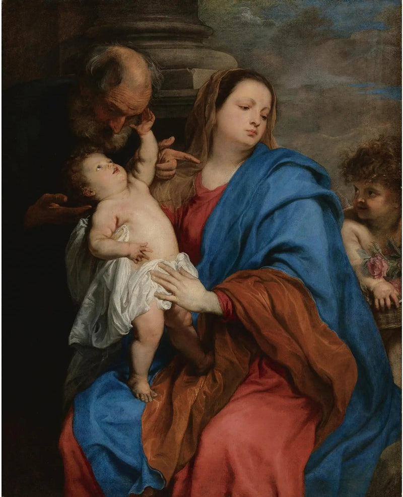Die Heilige Familie mit einem Engel - Antoine van Dyck