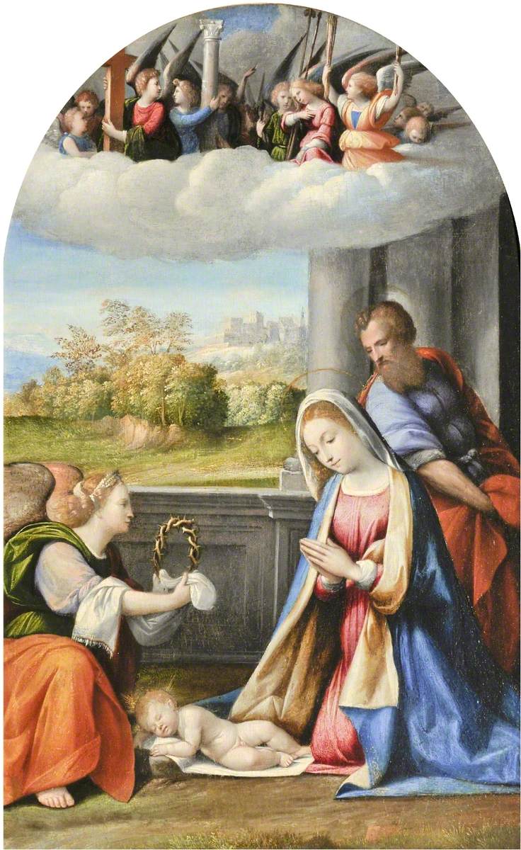 La Sainte Famille - Benvenuto Tisi image 1 reproduction de peinture à l’huile