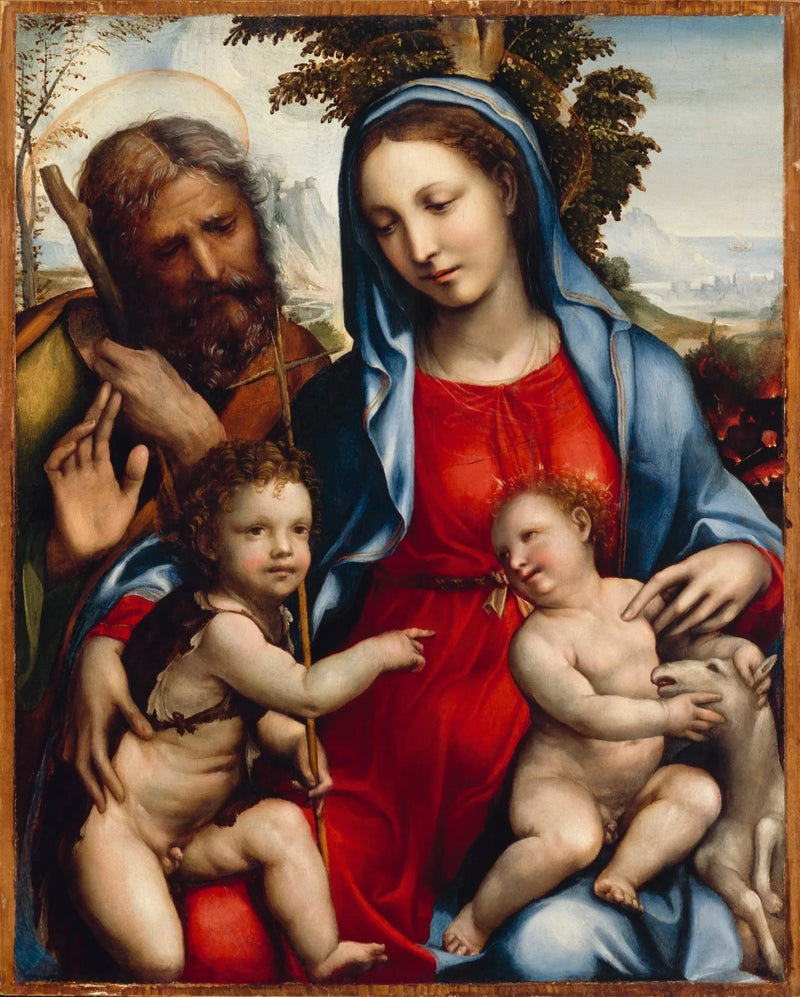 Die Heilige Familie und Johannes der Evangelist - Il Sodoma (Giovanni Antonio Bazzi)