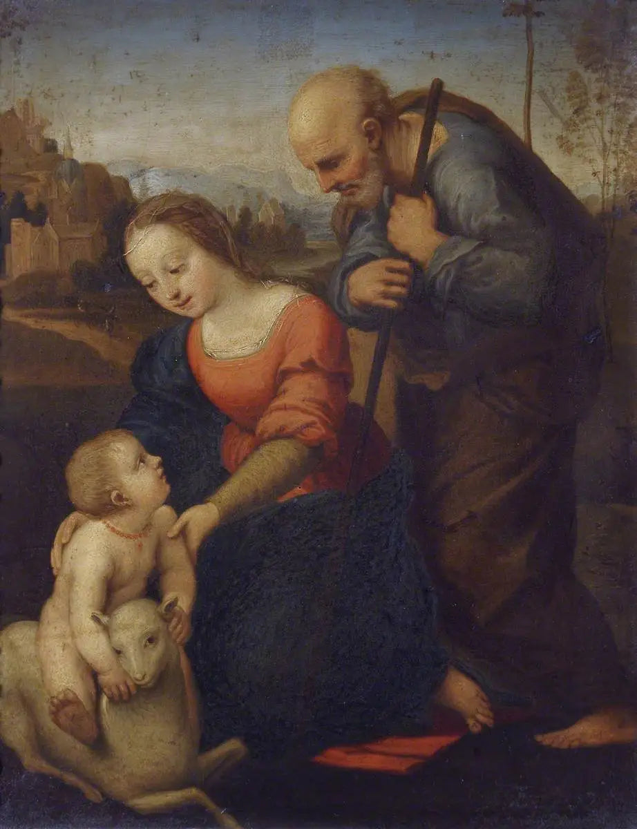 Reproduction du tableau « La Sainte Famille - Raphaël Sanzio » par Alpha Reproduction en peinture à l’huile