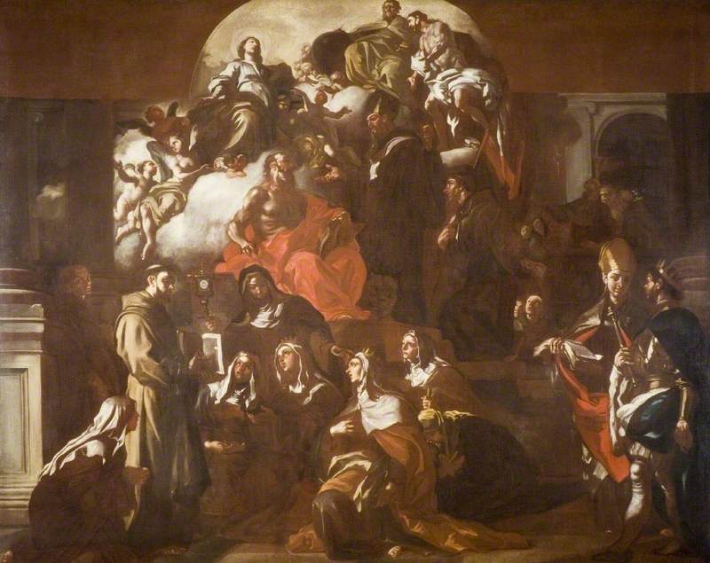 Die Heilige Dreifaltigkeit mit der Jungfrau und den Heiligen - Francesco Solimena
