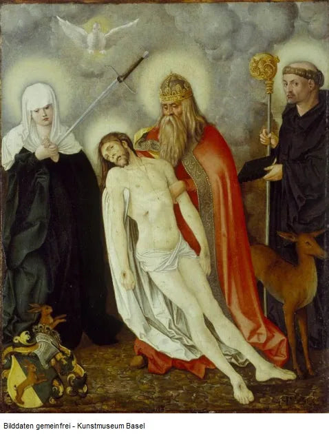 Die Heilige Dreifaltigkeit zwischen der Jungfrau der Schmerzen und St. Gilles - Hans Baldung Grien
