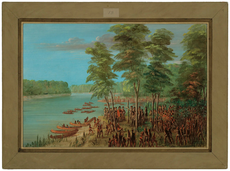 La Salle übernimmt das Land an der Mündung des Arkansas. 10. März 1682 - George Catlin