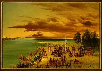 La Salle beansprucht Louisiane für Frankreich. 9. April 1682 - George Catlin
