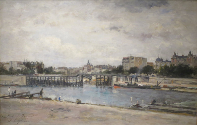 Die Seine an der Pier während des Baus der Sully-Brücke - Stanislas Lépiné