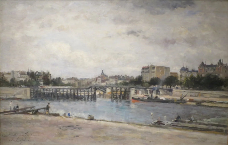 Die Seine an der Pier während des Baus der Sully-Brücke - Stanislas Lépiné
