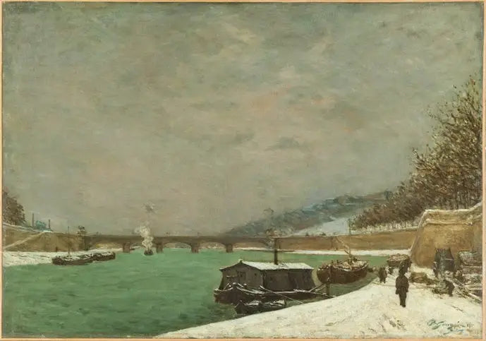 Die Seine an der Pont d'Iéna, Schneewetter. - Paul Gauguin