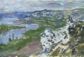 Die Seine, Blick von den Höhen von Chantemesle - Claude Monet