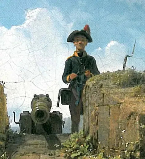 Die Wache, strickend - Carl Spitzweg