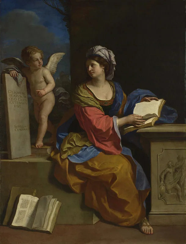 Die Sibylle von Cumae mit einem Putto - Guercino