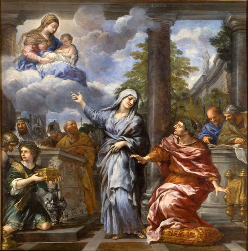 Die Sibylle von Tibur kündigt Augustus die Geburt Christi an - Pietro da Cortona