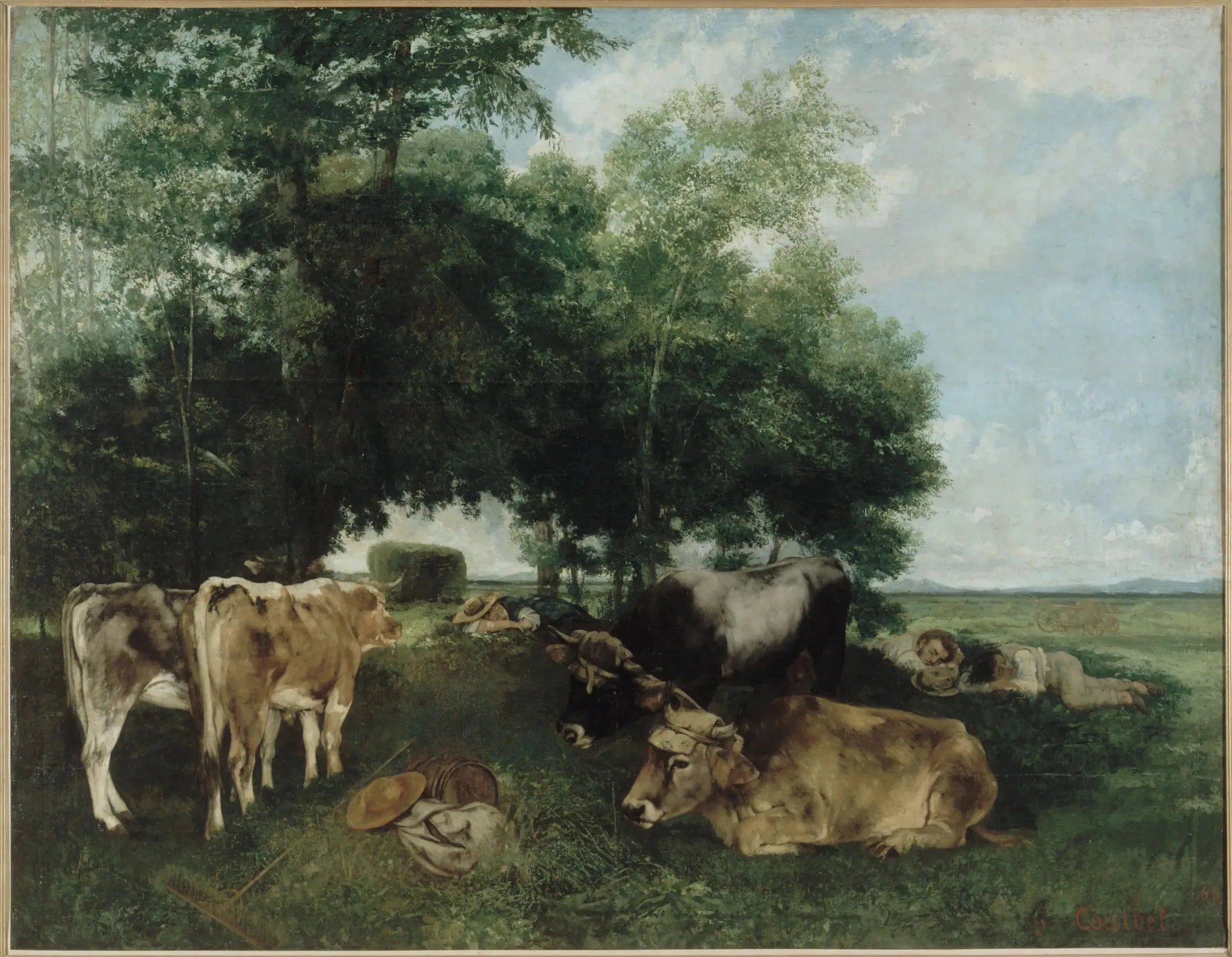 La sieste pendant la saison des foins - Gustave Courbet image 1 reproduction d’œuvre d’art à l’huile