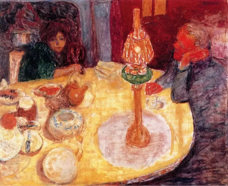 Der Abend unter der Lampe - Pierre Bonnard