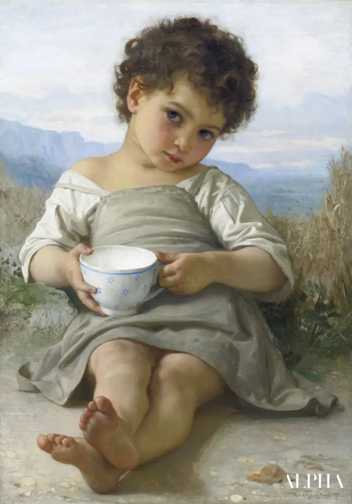 La tasse de lait - William Bouguereau - Reproductions de tableaux et peintures haut de gamme