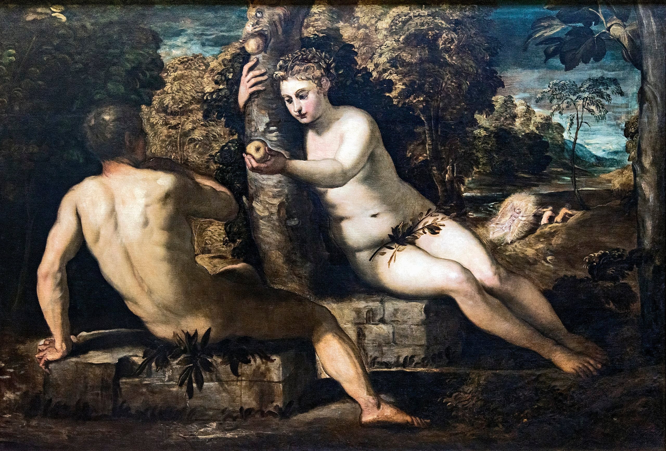 La Tentation d'Adam et Ève - Jacopo Tintoretto image 1 tableau peint à l’huile sur toile